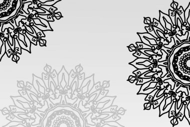 Arka plan biçiminde güzel vektör el çizilmiş Hint süsü mandala.