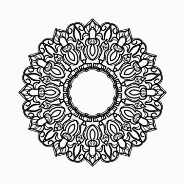 El çizimi Hint Mandala Çiçek Şatosunda