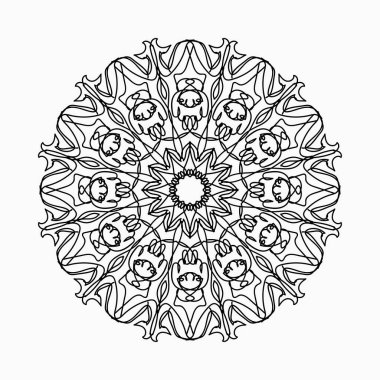 El çizimi Hint Mandala Çiçek Şatosunda
