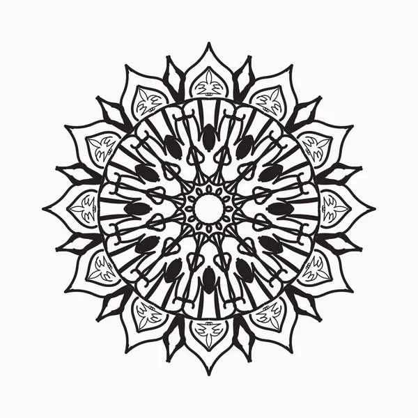 Mão Desenhado Indiana Mandala Floral Shap — Vetor de Stock
