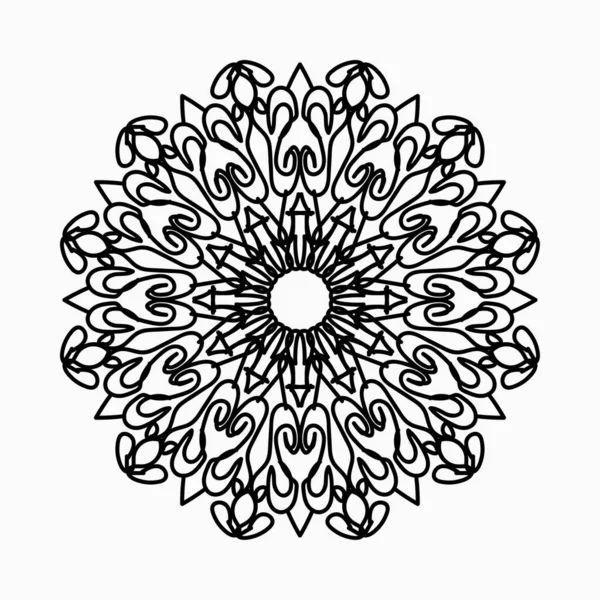 Çizimi Hint Mandala Çiçek Şatosunda — Stok Vektör
