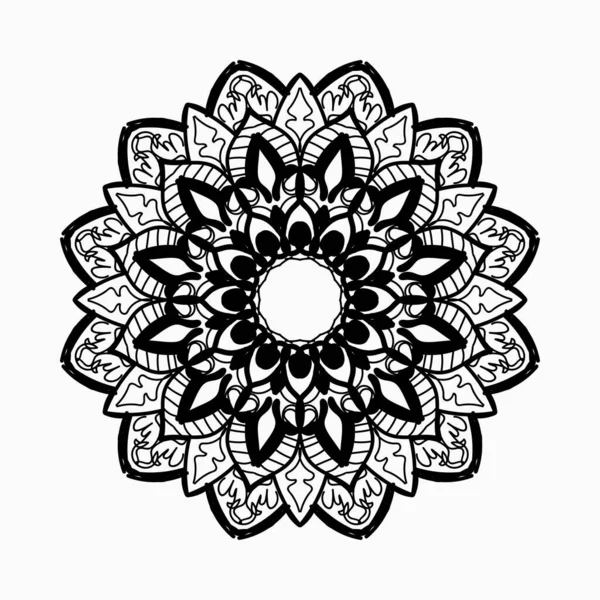 Hånd Tegnet Indisk Mandala Blomstersjal – stockvektor