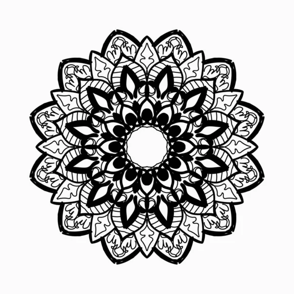 Mão Desenhado Indiana Mandala Floral Shap — Vetor de Stock