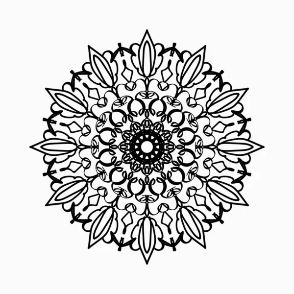 Mandala Indio Dibujado Mano Flor Shap — Vector de stock