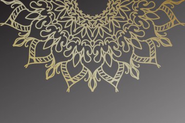 Arka plan biçiminde güzel vektör el çizilmiş Hint süsü mandala.