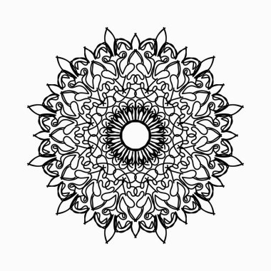 Kına mandala dövmesi dekorasyonu için çiçekli dairesel desen.
