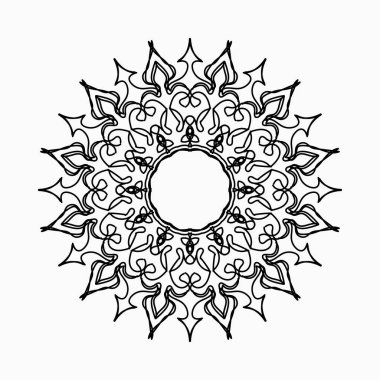 Kına mandala dövmesi dekorasyonu için çiçekli dairesel desen.