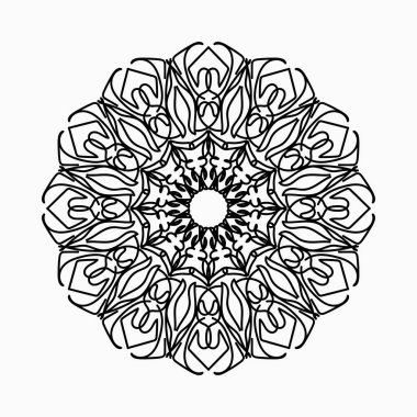 Kına mandala dövmesi dekorasyonu için çiçekli dairesel desen.