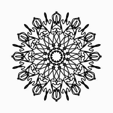 Kına mandala dövmesi dekorasyonu için çiçekli dairesel desen.