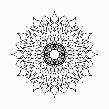 Kına mandala dövmesi dekorasyonu için çiçekli dairesel desen.