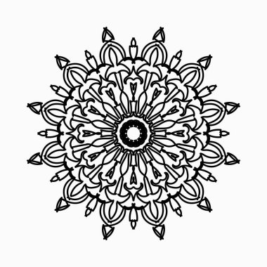 Kına mandala dövmesi dekorasyonu için çiçekli dairesel desen.