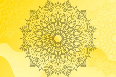 Arka plan biçiminde güzel vektör el çizilmiş Hint süsü mandala.