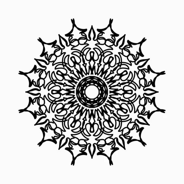 Modèle Circulaire Forme Mandala Avec Fleur Pour Décoration Tatouage Henné — Image vectorielle