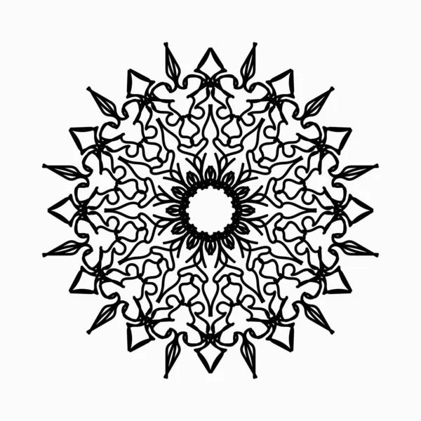 Modèle Circulaire Forme Mandala Avec Fleur Pour Décoration Tatouage Henné — Image vectorielle