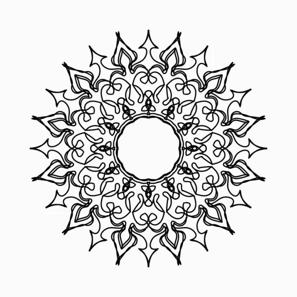 Kına mandala dövmesi dekorasyonu için çiçekli dairesel desen.