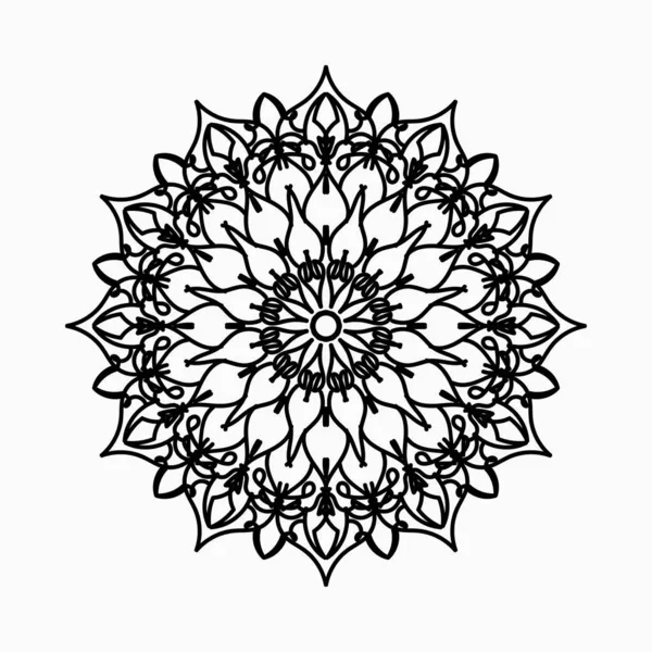 Padrão Circular Forma Mandala Com Flor Para Decoração Tatuagem Mandala — Vetor de Stock