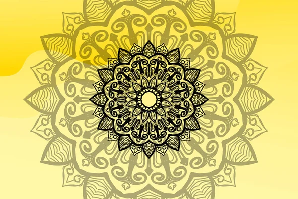 Arka plan biçiminde güzel vektör el çizilmiş Hint süsü mandala.