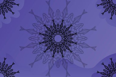 Arka plan biçiminde güzel vektör el çizilmiş Hint süsü mandala.