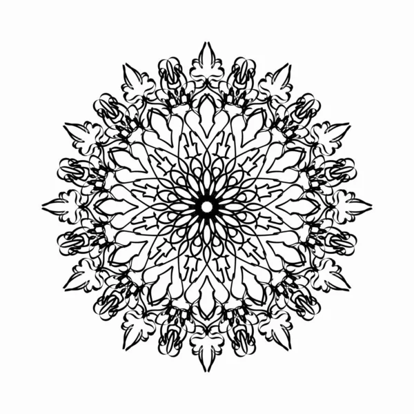 Çizimi Hint Mandala Çiçek Şatosunda — Stok Vektör