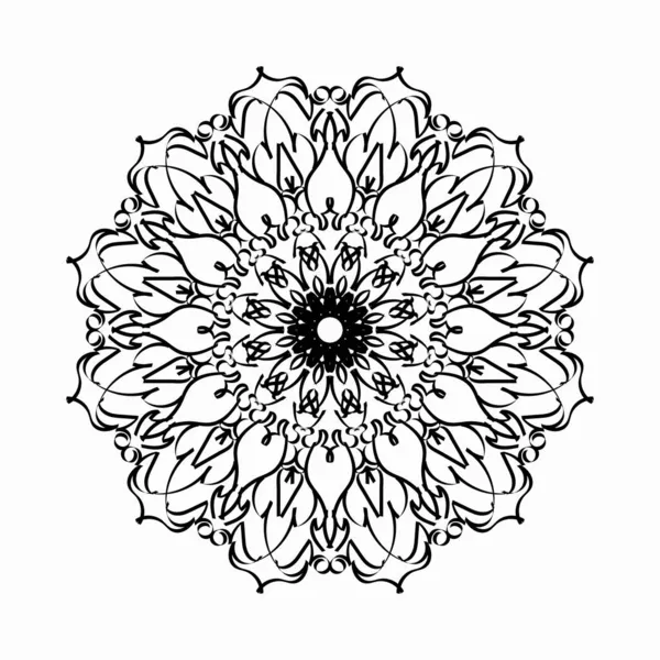 Mandala Indio Dibujado Mano Flor Shap — Vector de stock