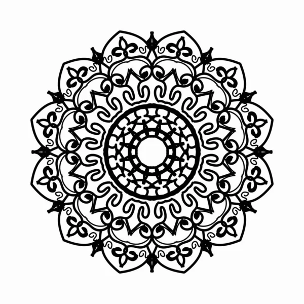 Mandala Indio Dibujado Mano Flor Shap — Vector de stock