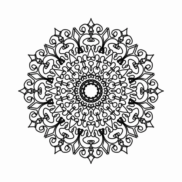 Mandala Indien Dessiné Main Dans Shap Floral — Image vectorielle