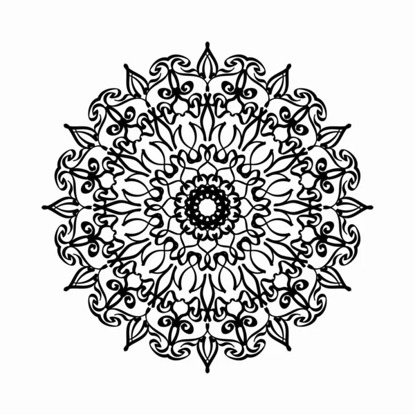 Mandala Indio Dibujado Mano Flor Shap — Vector de stock