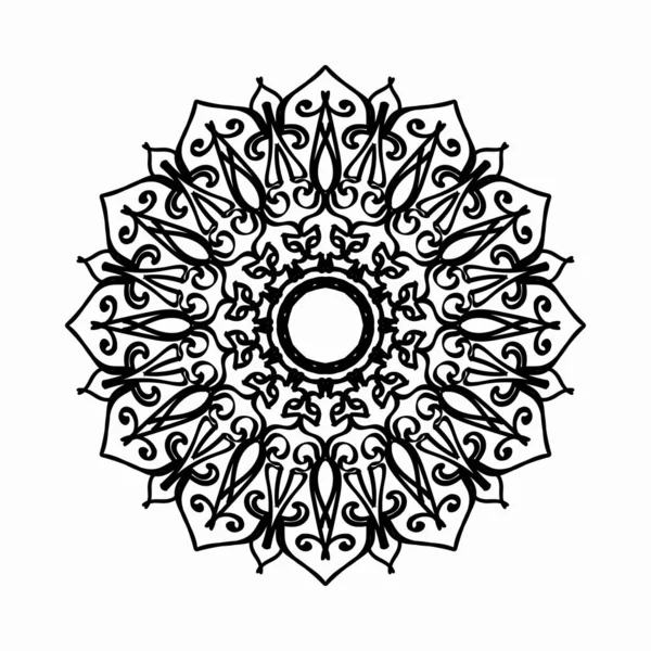 Ręcznie Rysowane Indyjskie Mandala Kształcie Kwiatowym — Wektor stockowy