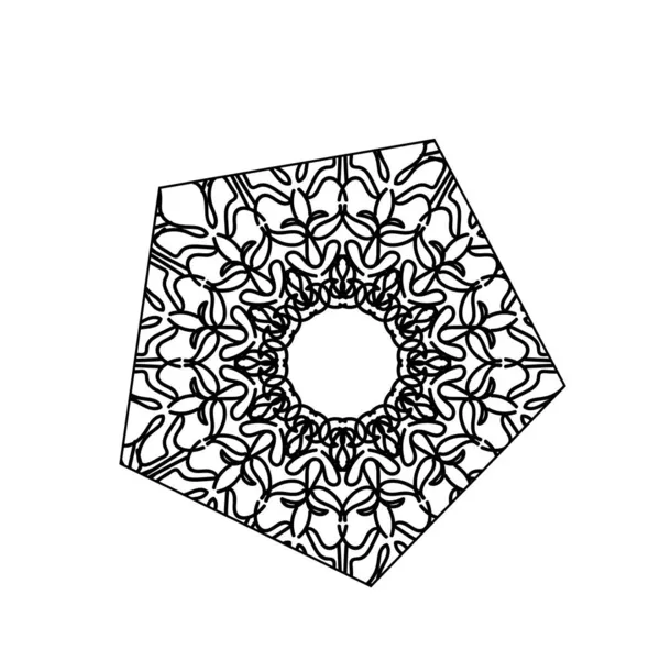 Mandala Indio Dibujado Mano Flor Shap — Vector de stock