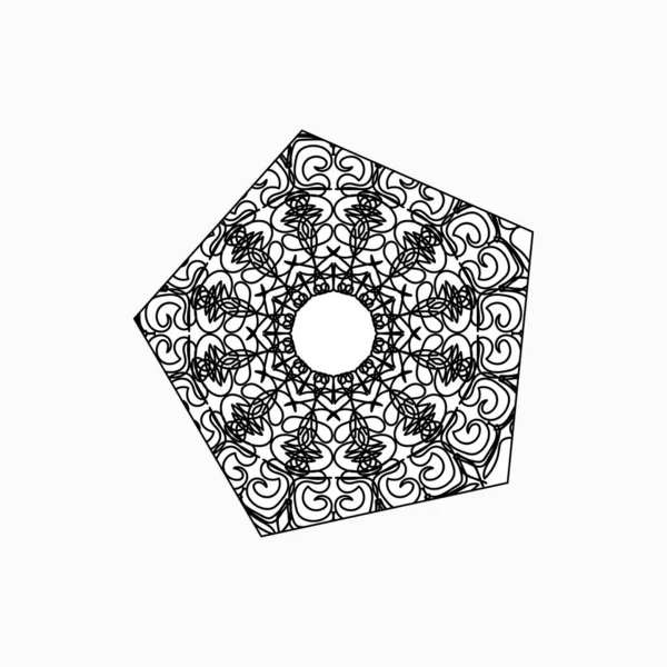 Tangan Drawn Lndia Mandala Floral Shap - Stok Vektor