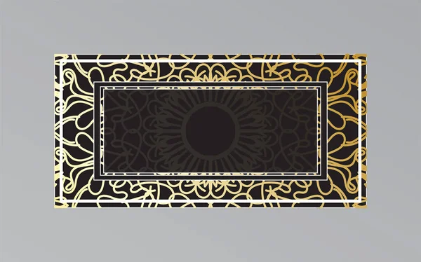 Gold Frame Wall Mandala Style — Stock Vector