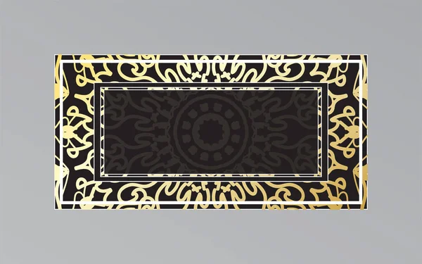 Goldrahmen Der Wand Mandala Stil — Stockvektor