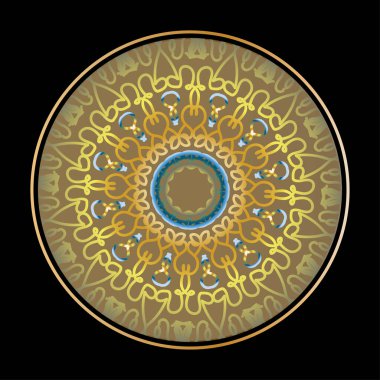 Kına mandala dövmesi dekorasyonu için çiçekli dairesel desen.