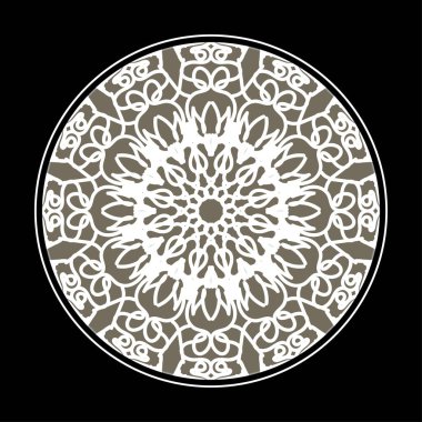 Kına mandala dövmesi dekorasyonu için çiçekli dairesel desen.