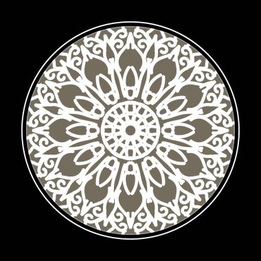 Kına mandala dövmesi dekorasyonu için çiçekli dairesel desen.