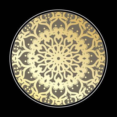 Kına mandala dövmesi dekorasyonu için çiçekli dairesel desen.