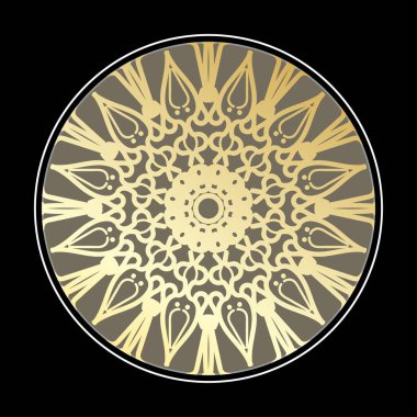 Kına mandala dövmesi dekorasyonu için çiçekli dairesel desen.