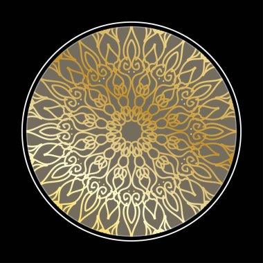 Kına mandala dövmesi dekorasyonu için çiçekli dairesel desen.