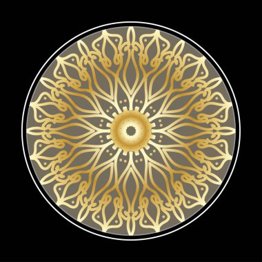 Kına mandala dövmesi dekorasyonu için çiçekli dairesel desen.