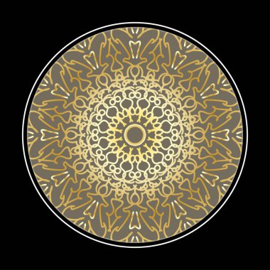 Kına mandala dövmesi dekorasyonu için çiçekli dairesel desen.