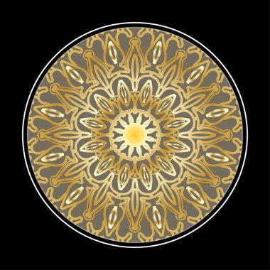 Kına mandala dövmesi dekorasyonu için çiçekli dairesel desen.