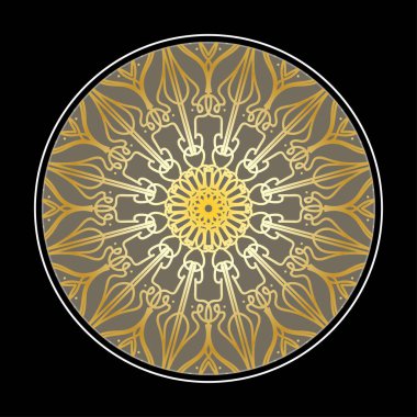 Kına mandala dövmesi dekorasyonu için çiçekli dairesel desen.