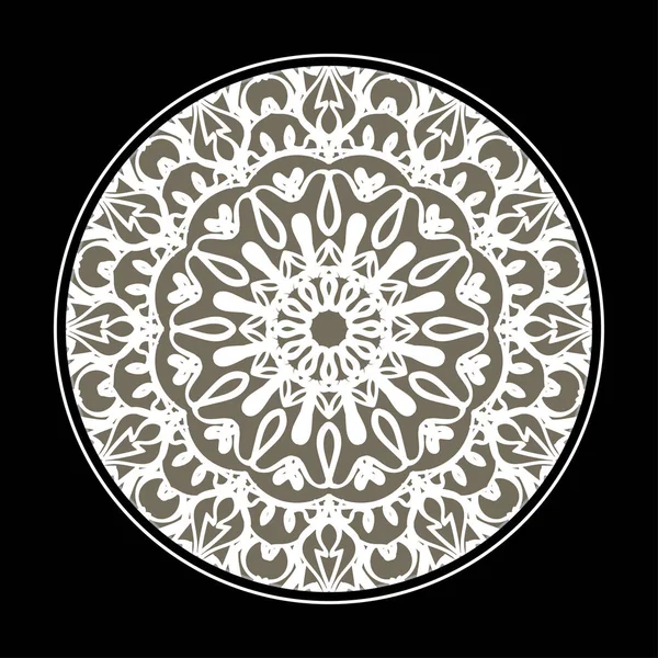 Κυκλικό Σχέδιο Μορφή Μαντάλα Λουλούδι Για Henna Mandala Διακόσμηση Τατουάζ — Διανυσματικό Αρχείο