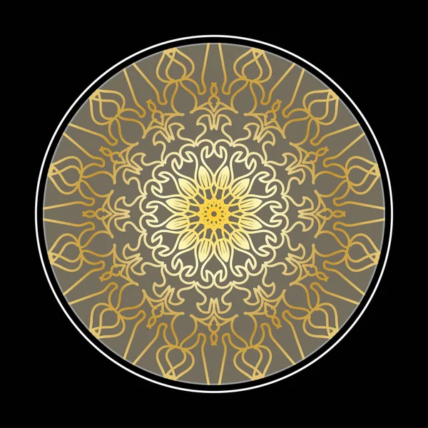 Kına mandala dövmesi dekorasyonu için çiçekli dairesel desen.