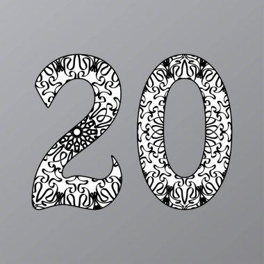 Mandala 'nın numarası. Etnik doğu tarzında dekoratif bir süs. boyama kitabı sayfası