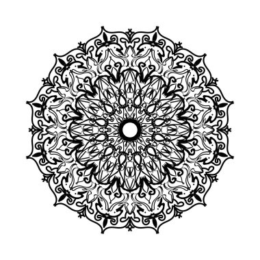 Kına mandala dövmesi dekorasyonu için çiçekli dairesel desen.