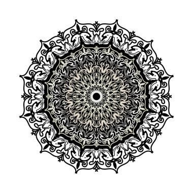 Kına mandala dövmesi dekorasyonu için çiçekli dairesel desen.