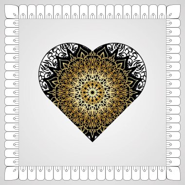 Kına mandala dövmesi dekorasyonu için çiçekli dairesel desen.