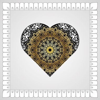 Kına mandala dövmesi dekorasyonu için çiçekli dairesel desen.