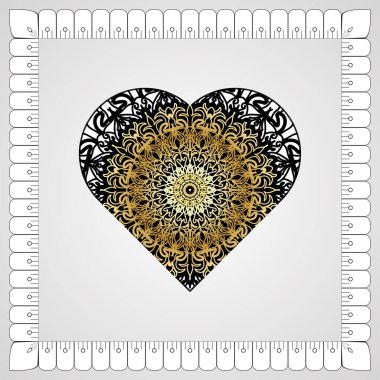 Kına mandala dövmesi dekorasyonu için çiçekli dairesel desen.